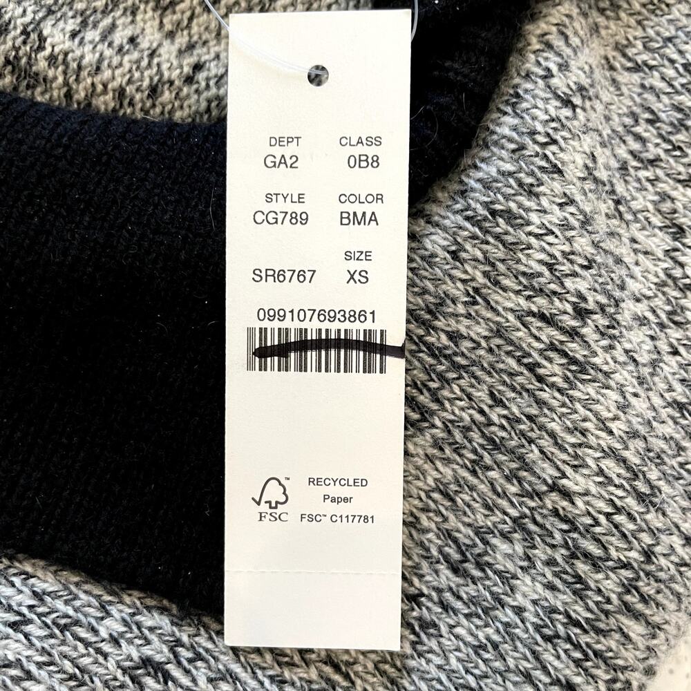 J.Crew Marled Cashmere Sweater Tee Short Sleeve Polo Luxury CG789 Black Grey XS - Picture 14 of 15